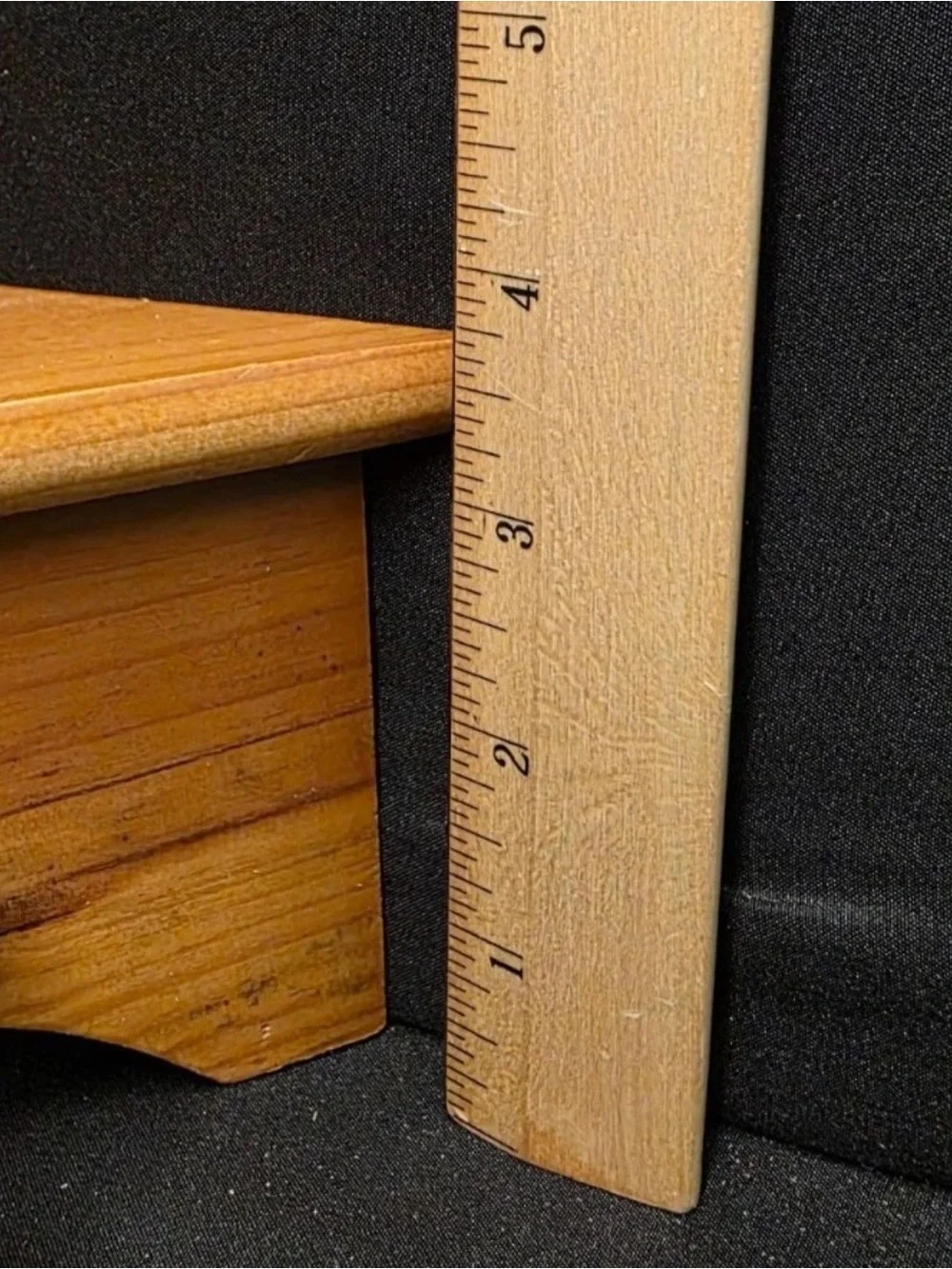 Wooden Triangle Wall Shelf with Heart Cutout - Natural Wood